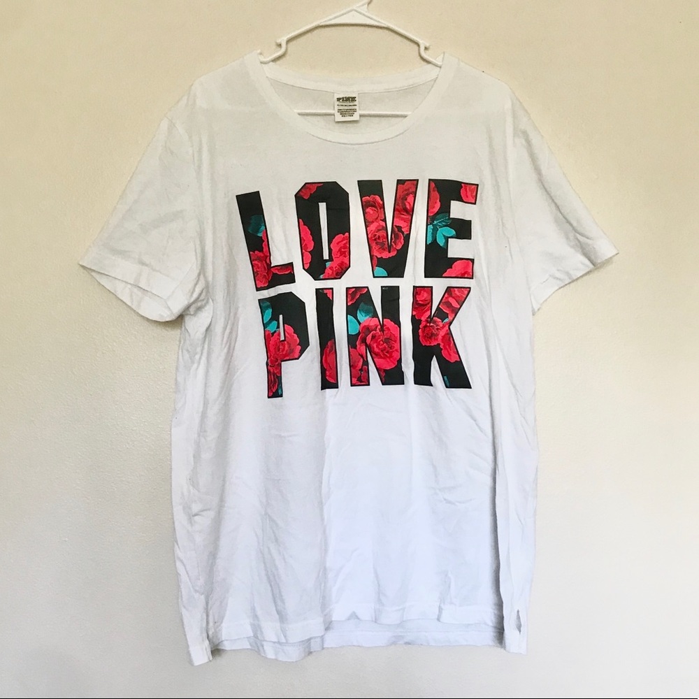 PINK Victoria’s Secret Floral Rose Tee